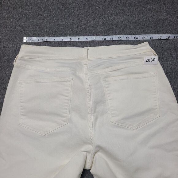 Old Navy Womens Jeans 12 Ivory Curvy  Slim Straight Beach Party Denim Pants - Picture 8 of 9